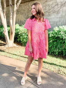 Malibu Coast Printed Tiered Dress - Pink-K. Ellis Boutique