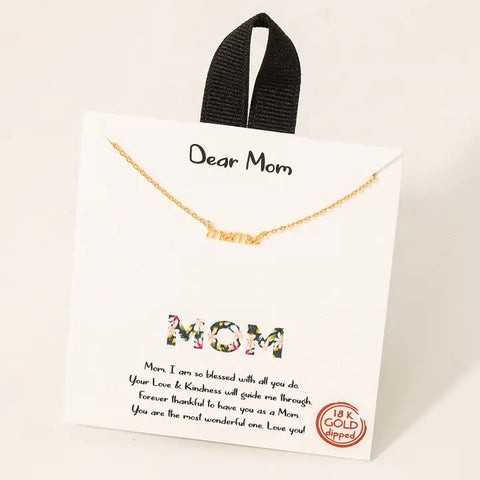 Dainty Mama Pendant Necklace- Gold-K. Ellis Boutique