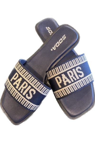 Paris Sandals- Navy-K. Ellis Boutique