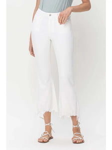 Vervet High Rise Cropped Flare Jeans - Optic White-K. Ellis Boutique