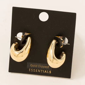 Gold Dipped Tear Huggie Earrings-K. Ellis Boutique