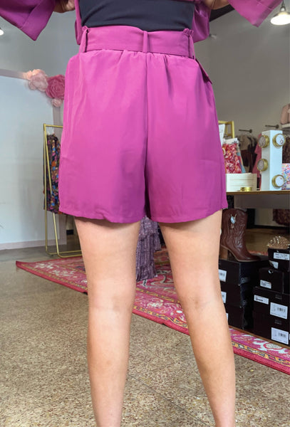 City Girl Shorts- Dark Orchid- Size large-K. Ellis Boutique