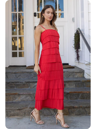 Heartbreaker Tiered Midi Dress-Midi/Maxi Dress-K. Ellis Boutique