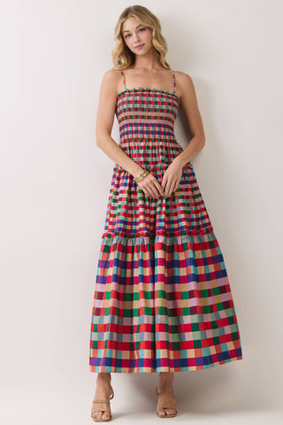 Color Story Plaid Midi Dress-Midi/Maxi Dress-K. Ellis Boutique
