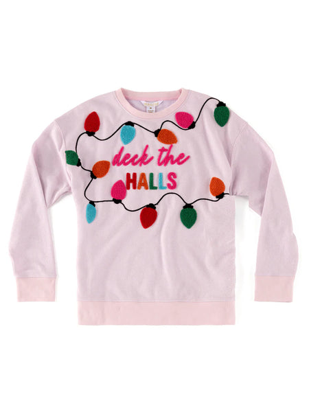 Deck The Halls" Sweatshirt- Blush-K. Ellis Boutique