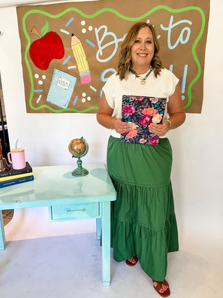 Tiered Midi Skirt - Forest-K. Ellis Boutique