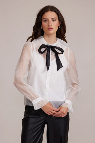 Garance Button Down- White Lucy Paris-K. Ellis Boutique