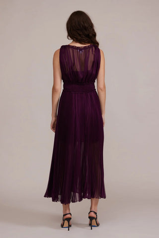 Libby Smocked Dress- Plum- Lucy Paris-Midi-K. Ellis Boutique