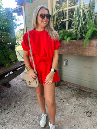 Varsity Weekend Set- Red-Set-K. Ellis Boutique