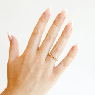 Lauren Beaded Band in Gold- Beaded Blondes-Ring-K. Ellis Boutique