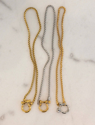LOCKET NECKLACE: SILVER NECKLACE WITH GOLD PENDANT-Necklace-K. Ellis Boutique