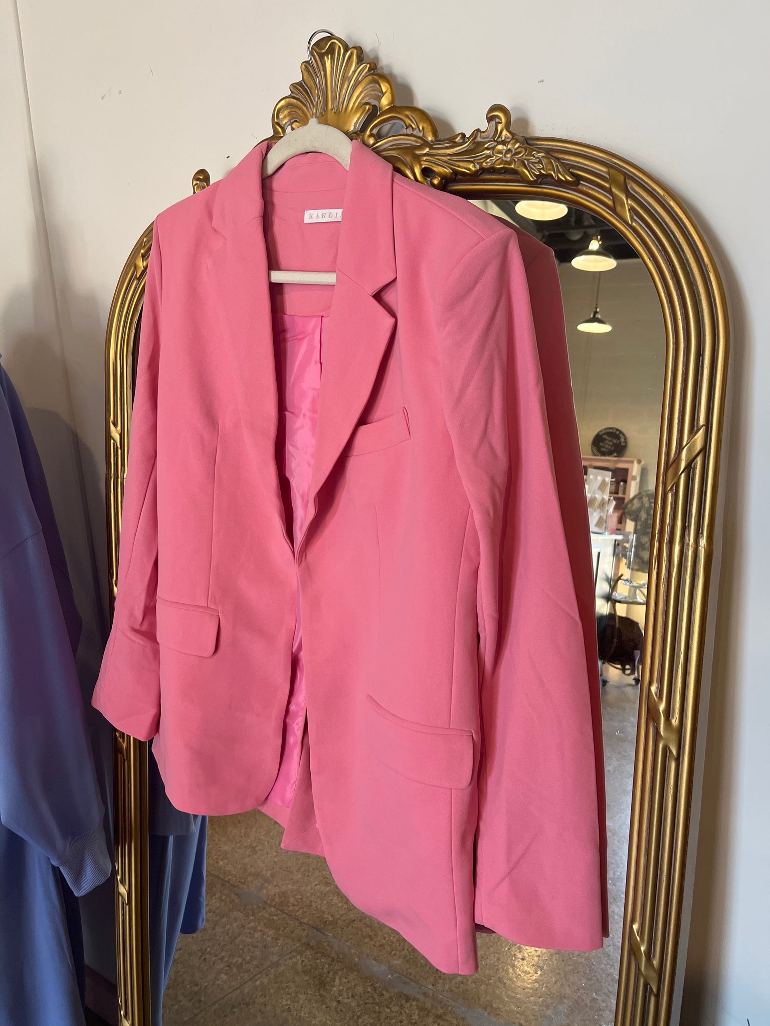 Karlie Solid Blazer - Pink-K. Ellis Boutique