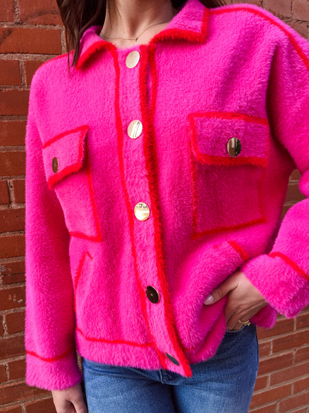 Menley Furry Contrast Jacket-K. Ellis Boutique