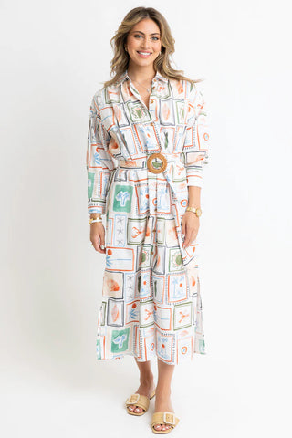 Karlie Capri Coast Shirt Dress- Ivory-Midi/Maxi Dress-K. Ellis Boutique