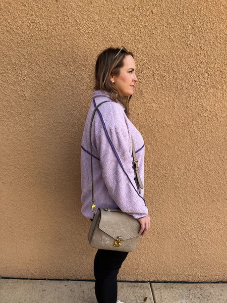 Fleece Quarter Zip- Lavender-K. Ellis Boutique