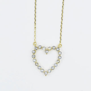 Sparkle Heart Necklace- Gold-Necklace-K. Ellis Boutique