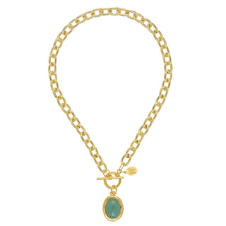 Susan Shaw- Jade Cabochon Toggle Necklace-Necklace-K. Ellis Boutique