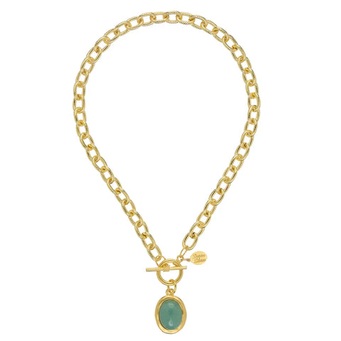 Susan Shaw- Jade Cabochon Toggle Necklace-K. Ellis Boutique