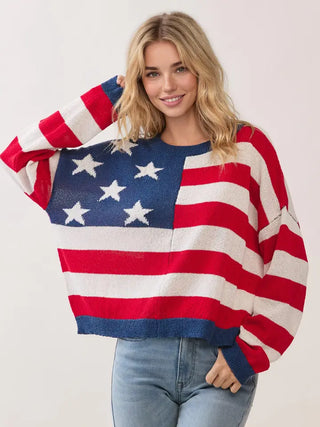American Flag Sweater-Sweater-K. Ellis Boutique