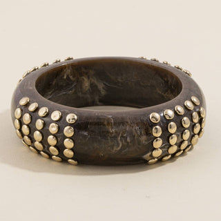 Marbled Bangle With Beaded Stud Rows: SA-Bracelet-K. Ellis Boutique