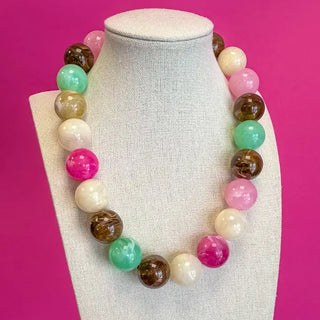 Statement Bead Necklace- Multi