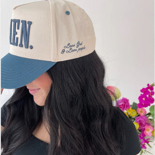 Amen Trucker Hat- Slate Blue-Hats-K. Ellis Boutique