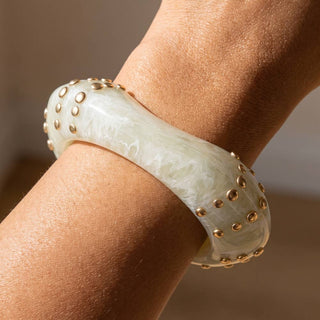 Wavy Marbled Stud Cluster Bangle Bracelet: LBR-Bracelet-K. Ellis Boutique
