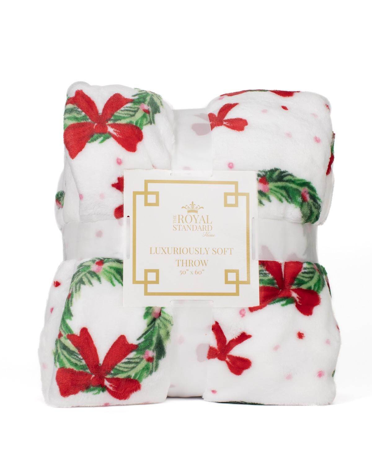 Clara Wreath Throw Red/Green-K. Ellis Boutique