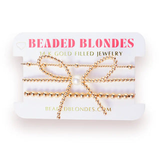 Beaded Blondes- June+Bow+5mm Gold Stack-K. Ellis Boutique