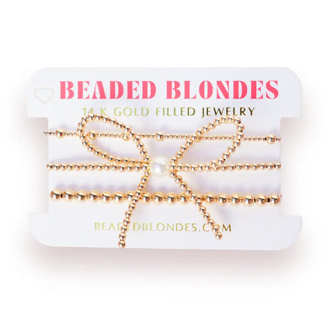 Beaded Blondes- June+Bow+5mm Gold Stack-K. Ellis Boutique