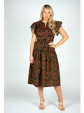 WINTER GARDEN MIDI DRESS- Floral Print-K. Ellis Boutique