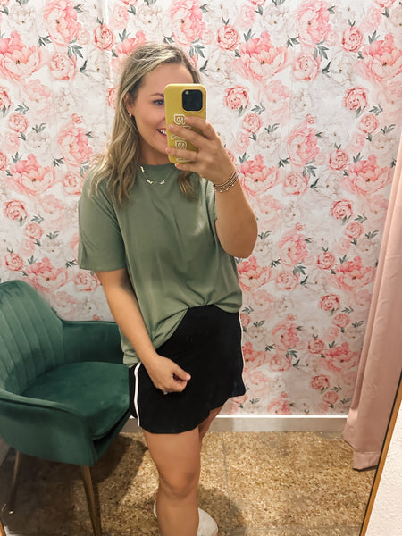 Shoreline Pima Cotton Tee- Moss-K. Ellis Boutique