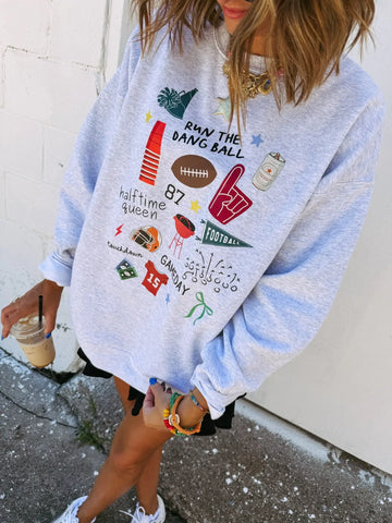 Run the Dang Ball Sweatshirt- Ash Grey-K. Ellis Boutique