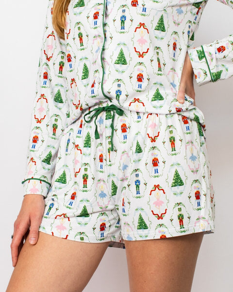 Nutcracker Waltz Pajama Set- Shorts-K. Ellis Boutique