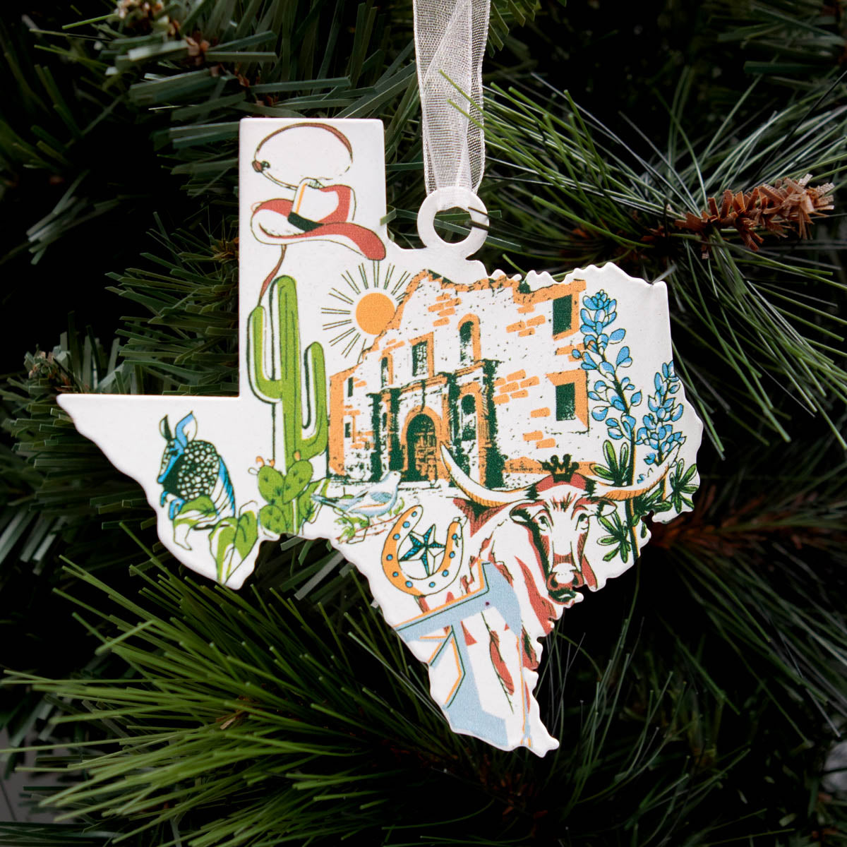 Galvanized Texas Love Ornament-K. Ellis Boutique