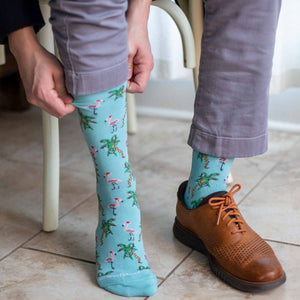 Men's Christmas Flamingo Socks- One Size-K. Ellis Boutique