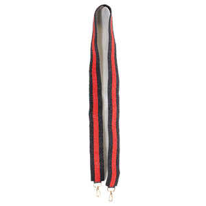 Striped Beaded Strap - Red/Black-K. Ellis Boutique