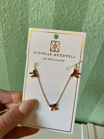 Holiday Bow Necklace- Red-K. Ellis Boutique
