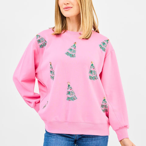 Sarah Green Trees Sweatshirt - Green Trees-K. Ellis Boutique