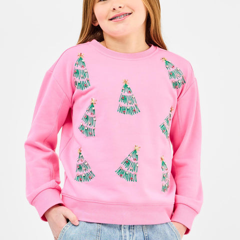 Sarah Green Trees Sweatshirt - Green Trees- YOUTH-K. Ellis Boutique