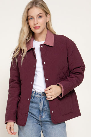 Jaxe Quilted Puffer- Burgundy-Jacket-K. Ellis Boutique