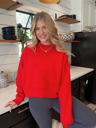 Dream Crop Sweatshirt- Red-Sweatshirt-K. Ellis Boutique