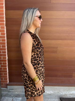 Leopard Shift Mini Dress-Mini Dress-K. Ellis Boutique