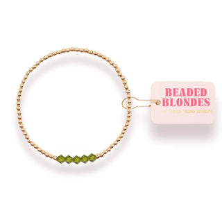 Beaded Blondes- Olive Green Kim Bracelet-K. Ellis Boutique