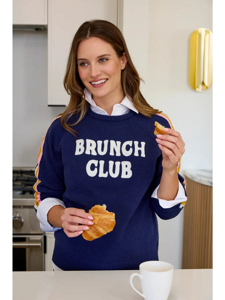 Brunch Club Sweater- Navy-K. Ellis Boutique