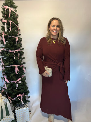 Valeriane Bordeaux Dress - FRNCH-Midi/Maxi Dress-K. Ellis Boutique