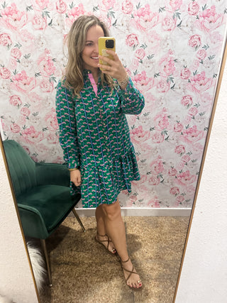 Fiona Dress | Honey Vines Green-K. Ellis Boutique