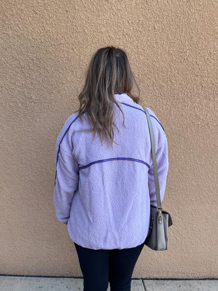 Fleece Quarter Zip- Lavender-K. Ellis Boutique