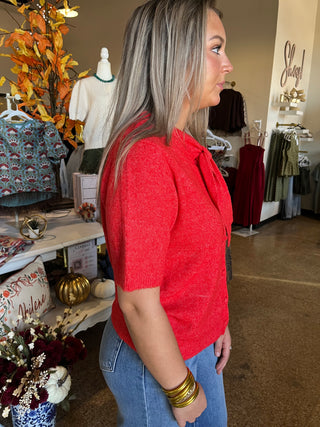 Scarlett Tie Sweater-Short Sleeve Top-K. Ellis Boutique