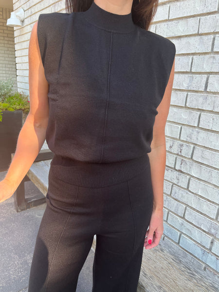 Mock Neck Sleeveless Top - Black-K. Ellis Boutique